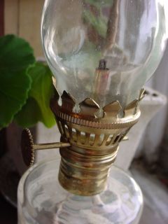 Vintage Glass Oil Kerosene Lamp with American Eagle Motif in White 