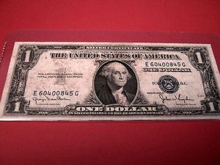 1935 d series blue seal 1 dollar silver certificate from