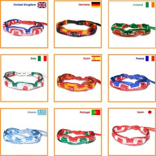 COUNTRY FLAG WRISTBAND FRIENDSHIP BRACELET ♥ SUPPORT YOUR TEAM AT 