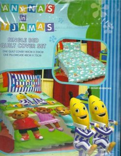 BANANAS IN PYJAMAS DOUBLE / KING SINGLE bed QUILT DOONA COVER SET NEW