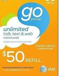 at t cingular go phone wireless prepaid refill card $