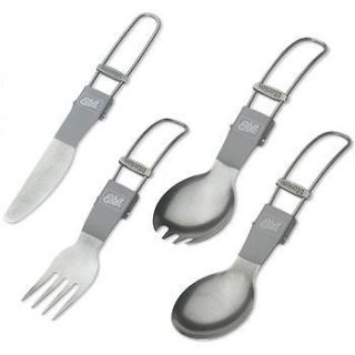   Folding Titanium Cutlery  Spork 18g, Fork 14g, Knife 14g & Spoon 18g