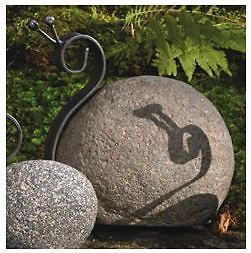 stone and metal garden snail yard garden art statue m