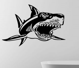 Shark With Massive Teeth Wall Sticker Decal Transfer 22 Colour Options 