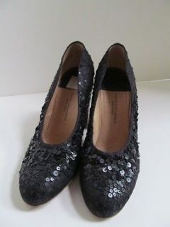 Dries Van Noten Black Sequin/Mesh Shoes/Heels/Pumps sz.38.5