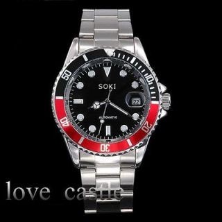   Automatic Date Mens Mechanical Stainless Steel Strap Band Watch 85