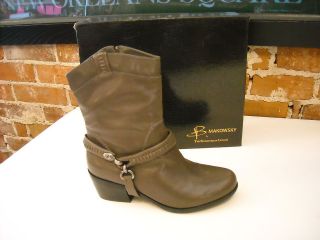 makowsky hudson gray leather removable harness boots