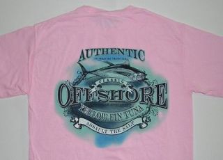 women lady pink t shirt fishing shirt size small S yellow fin tuna 