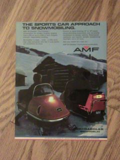 amf ski daddler snowmobile advertisement log cabin ad time left