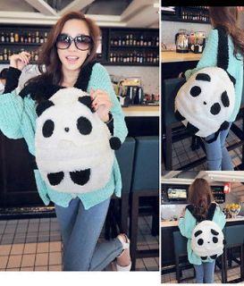 cute panda plush shoulder hand cotton bag backpack # c