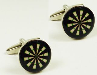 pair of dart board cufflinks gift pouch from united kingdom