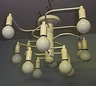12 bulb mid century white sputnik orbit ceiling lamp from