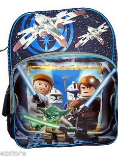 Star Wars LEGO Master Yoda Anakin Han Solo Brick Large Backpack Bag 