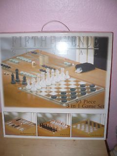 Free for shipping FIFTH AVENUE CRYSTAL 95PC, 3in1 GAME GIFTSET Chess 