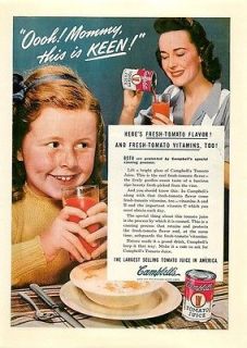 1943 campbell s tomato juice oooh keen vintage ad time