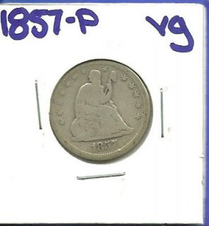 1857 p seated liberty quarter dollar 25 coin qrt489 time
