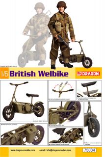 Dragon WWII British Welbike Single seat Motorcycle 1/6 Model Kit