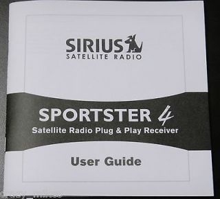 sirius radio sportster 4 sp4 user guide manual new free