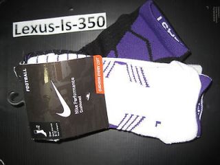 Nike Elite football socks sz L 2 pair purple jordan kobe vii 8 xi xii 