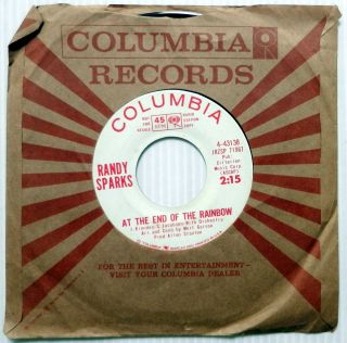 RANDY SPARKS At The End Of The Rainbow / Julie Knows 45 Pop PROMO 