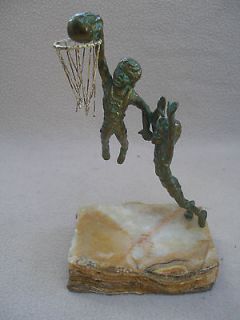 Magnificent 1960s Vintage 9 Bronze Children Basketball Statue on 