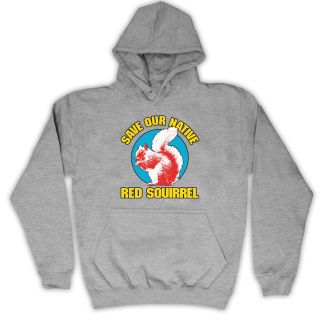 SAVE THE RED SQUIRREL WILDLIFE HOODED JUMPER TOP HOODIE ALL COLOURS 