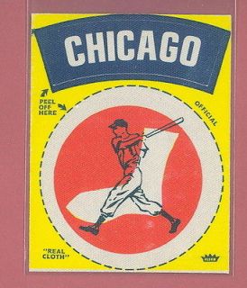 1968 1972 fleer cloth team sticker chicago white sox ex