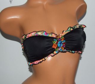   Secret 2012 Bejeweled Strapless Fiesta Bandeau Top XS $37.50