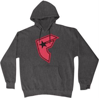 Famous Stars and Straps Classick Stripe Hoody   Charcoal/Red