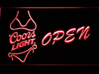 Newly listed 050 r Coors Light Bikini Beer OPEN Bar Neon Light Sign