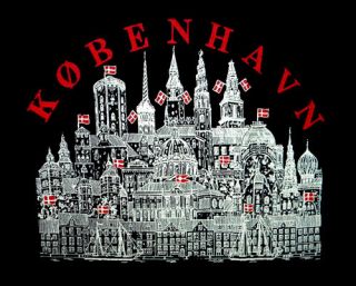 New COPENHAGEN T SHIRT Danish Flag nwt Souvenir Pride Kobenhavn 