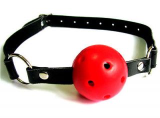 Newly listed Leather Harness Mouth Red Ball Gag Costume Breathable