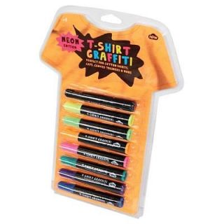 NEON T SHIRT GRAFFITI MARKERS   T SHIRT FABRIC MAKERS WITH NEON INK 