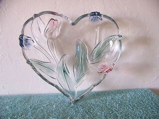 NOS Mikasa 9 1/2 Heart Serving Tray Germany Original Walther Glas 
