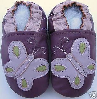 shoeszoo carozoo soft sole leather baby shoes butterfly purple 18 24m