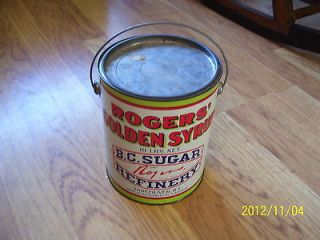 VINTAGE EMPTY METAL B.C. SUGAR ROGERS GOLDEN SYRUP 10 LB. TIN CAN 