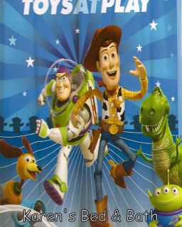 Disney Toy Story Buzz Lightyear Woody Rex Boy Fabric Shower Curtain 
