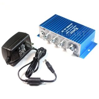 Super Small 20W USB Hi Fi Stereo Amplifier AMP +PSU F Car Boat Bike 