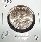 1980 S Susan B Anthony Dollar SBA 1 S Mintmarked PROOF BU 2 coin LOT 