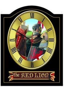 red lion pub sign wall clock home bar vintage gift