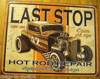 METAL SIGN 42 Racing Stripe Hot Rod Repair Old School Rat **SHIPS 