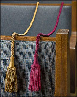 pack of four long gold weighted church pew bench ropes