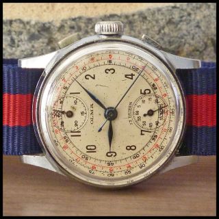 1940s OLMA [Swiss] Restored Vintage Chronograph Watch HW Venus Cal 