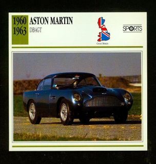 1960 Aston Martin Classic Car Photo Card by Atlas Editions NM MT