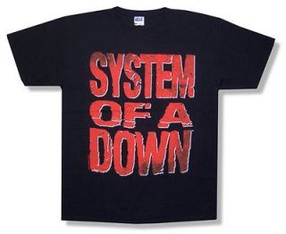SYSTEM OF A DOWN   RED BLOCK DISTURBED BLACK T SHIRT   NEW ADULT 