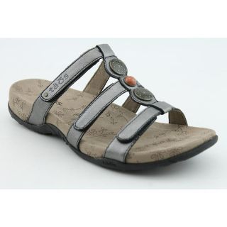 Taos Prize Womens Size 9 Silver Open Toe Leather Comfort Sandals Shoes