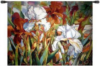 White Beauties Flower Fine Art Tapestry Wall Hanging 55x41 Home 