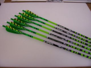 Green Ted Nugent Arrows w/Green Zebra Wraps & Lime Barred & Grn 