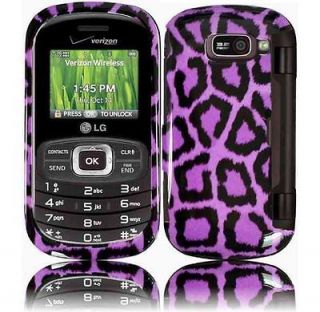 LG Octane VN530 Glossy Purple Leopard Faceplate Case Phone Cover Skin