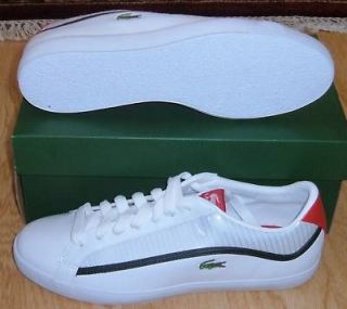 new lacoste cour l cf spm leather white mens 13 nr